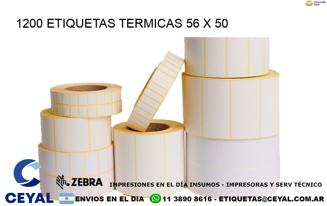 1200 ETIQUETAS TERMICAS 56 x 50