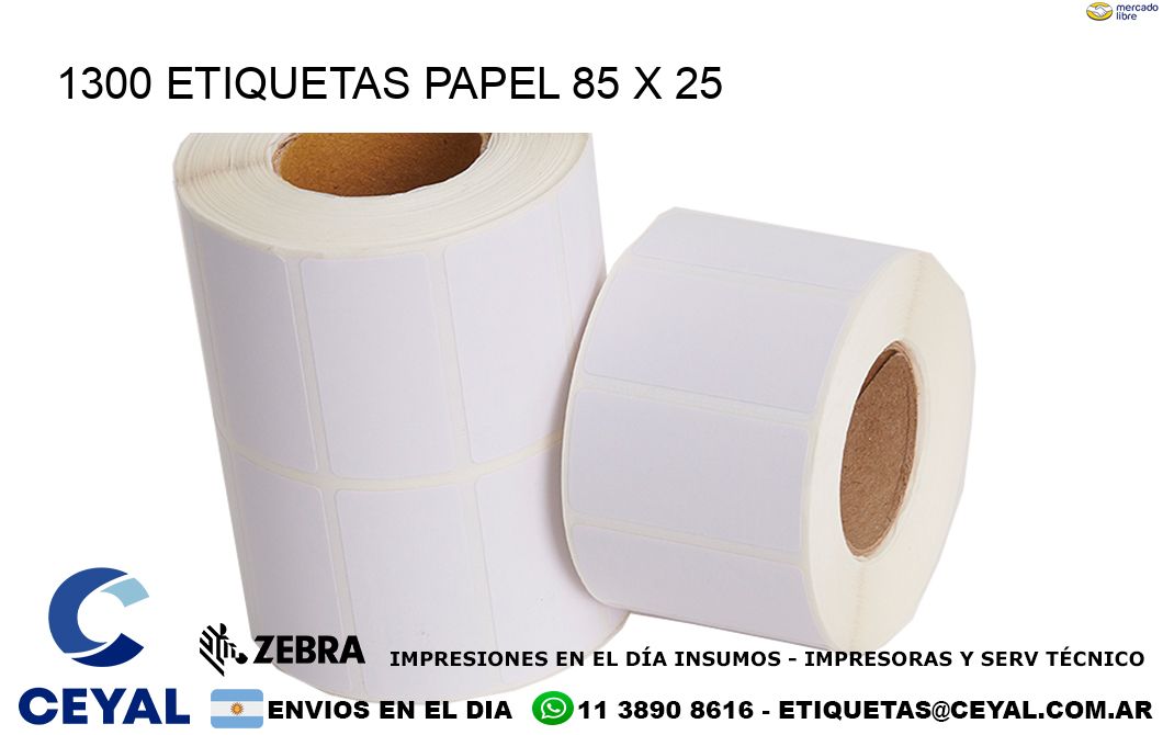 1300 ETIQUETAS PAPEL 85 x 25