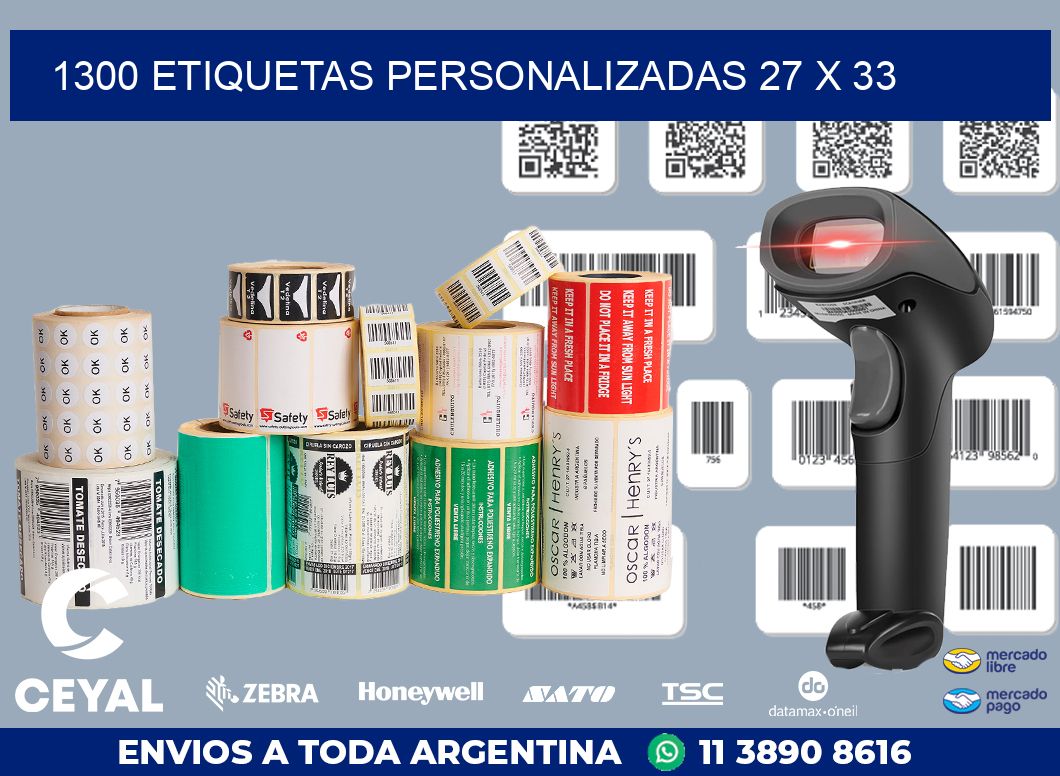 1300 ETIQUETAS PERSONALIZADAS 27 x 33