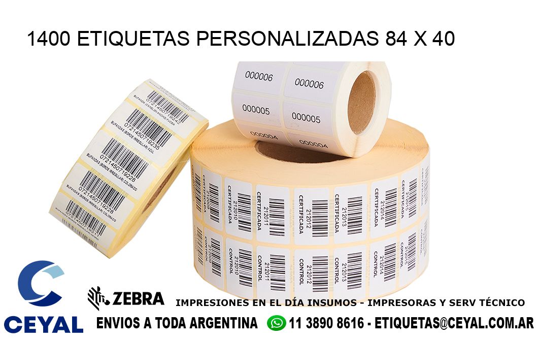 1400 ETIQUETAS PERSONALIZADAS 84 x 40