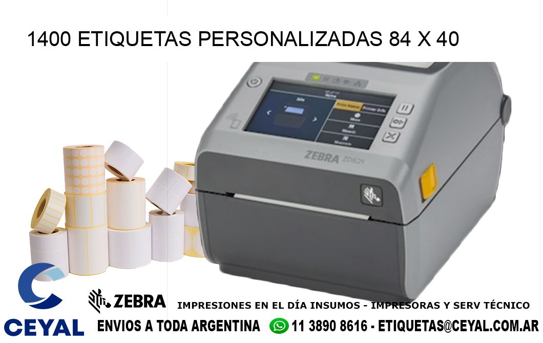 1400 ETIQUETAS PERSONALIZADAS 84 x 40