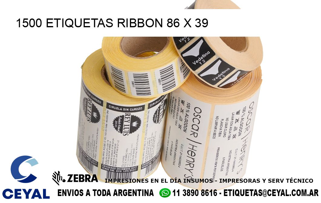 1500 ETIQUETAS RIBBON 86 x 39