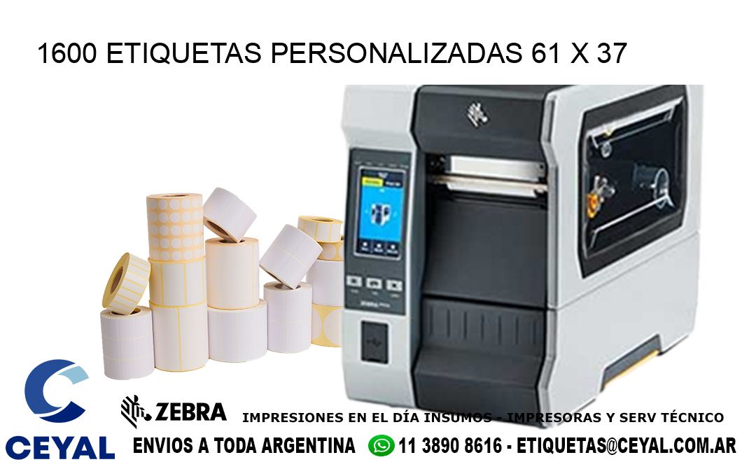 1600 ETIQUETAS PERSONALIZADAS 61 x 37