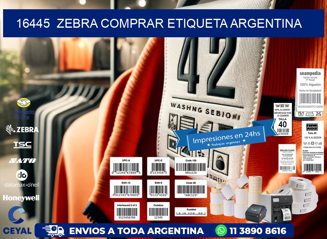 16445  ZEBRA COMPRAR ETIQUETA ARGENTINA