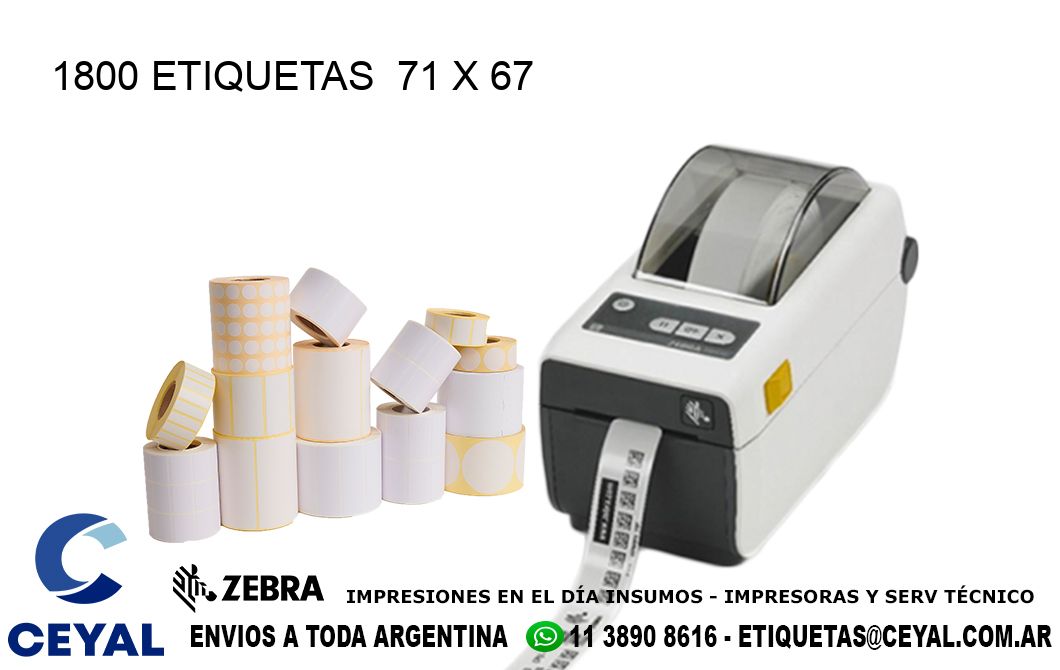 1800 ETIQUETAS 71 x 67