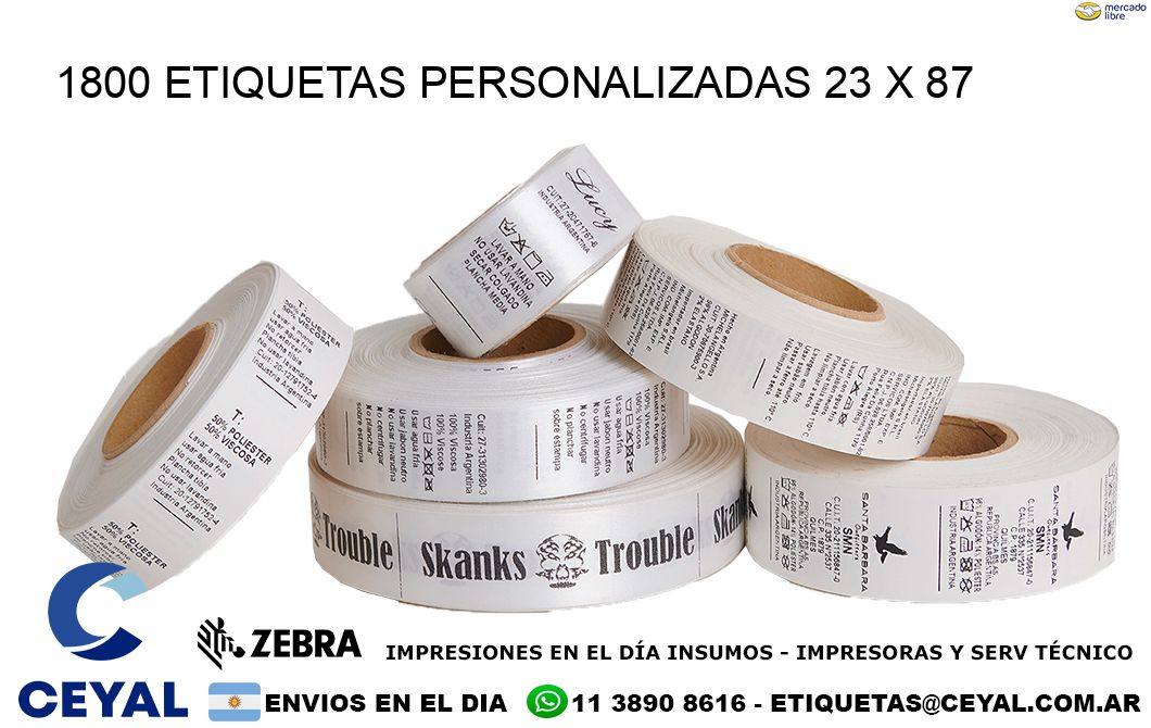 1800 ETIQUETAS PERSONALIZADAS 23 x 87