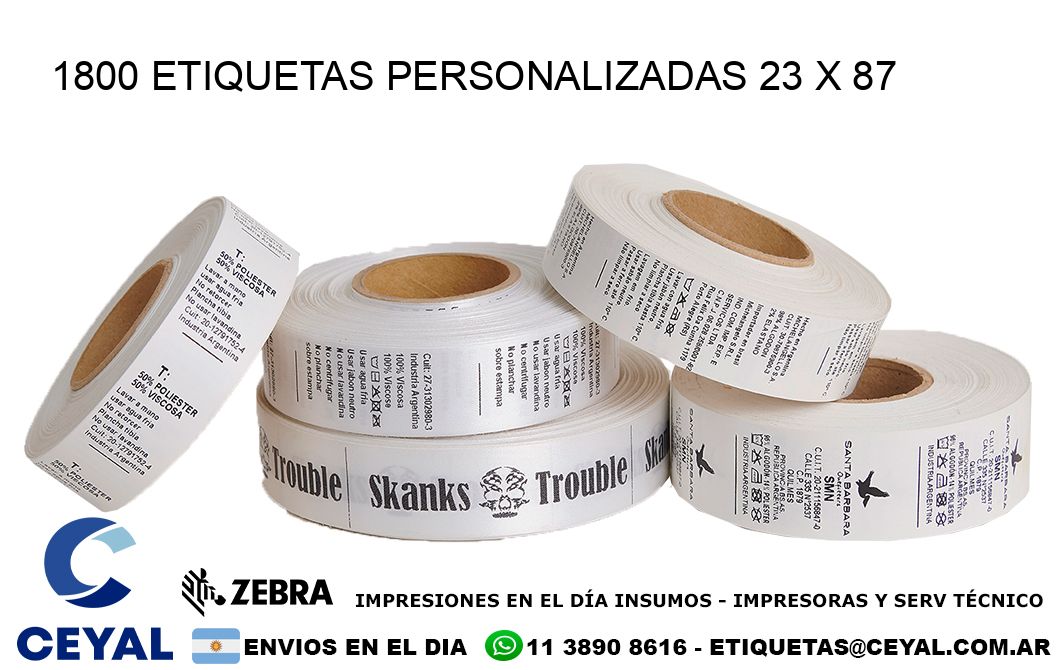 1800 ETIQUETAS PERSONALIZADAS 23 x 87
