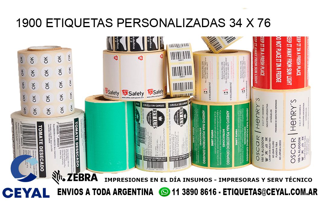 1900 ETIQUETAS PERSONALIZADAS 34 x 76