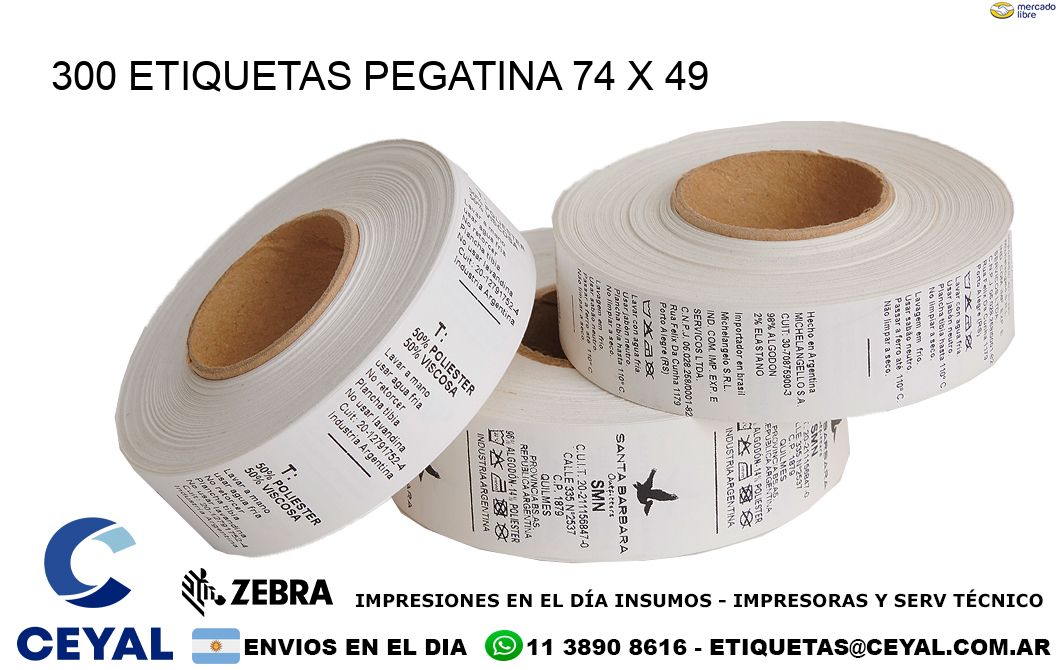 300 ETIQUETAS PEGATINA 74 x 49