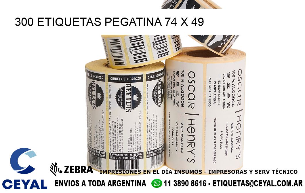 300 ETIQUETAS PEGATINA 74 x 49