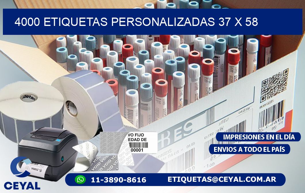 4000 ETIQUETAS PERSONALIZADAS 37 x 58