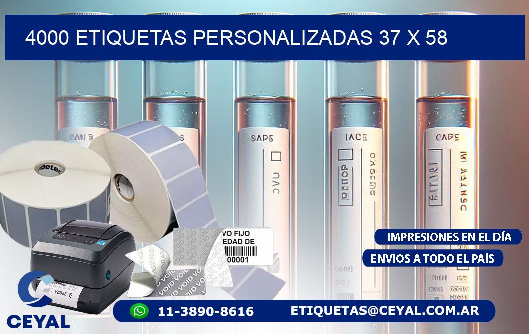 4000 ETIQUETAS PERSONALIZADAS 37 x 58