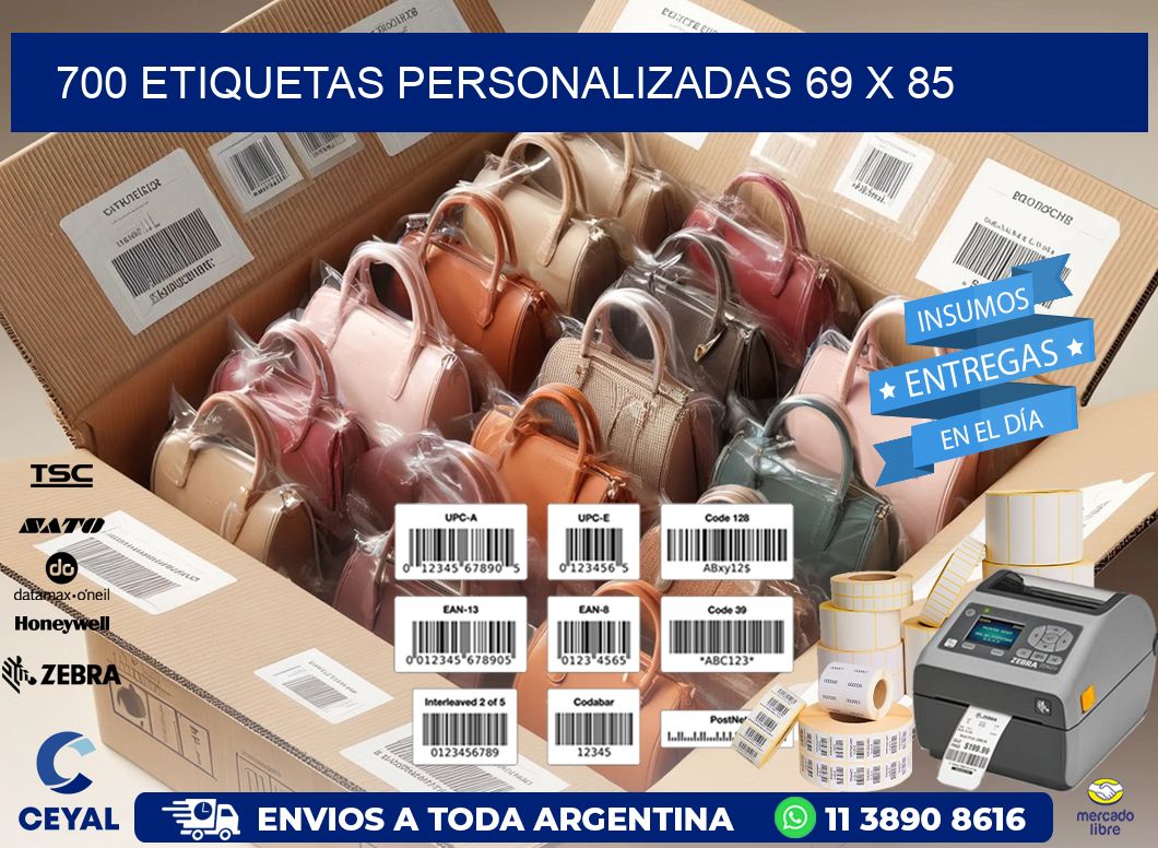 700 ETIQUETAS PERSONALIZADAS 69 x 85