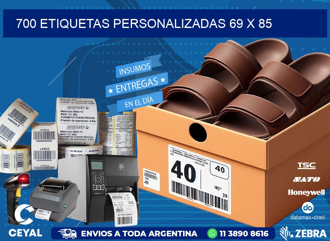 700 ETIQUETAS PERSONALIZADAS 69 x 85