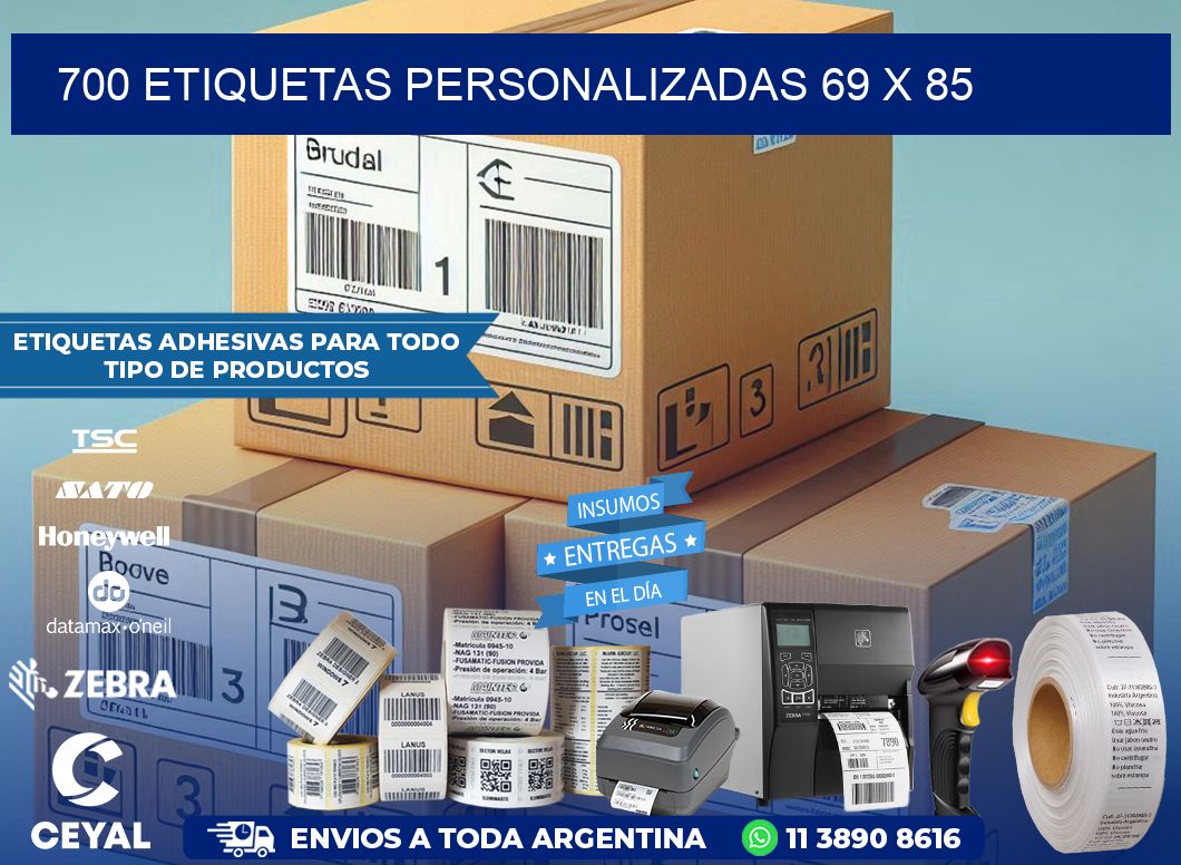 700 ETIQUETAS PERSONALIZADAS 69 x 85
