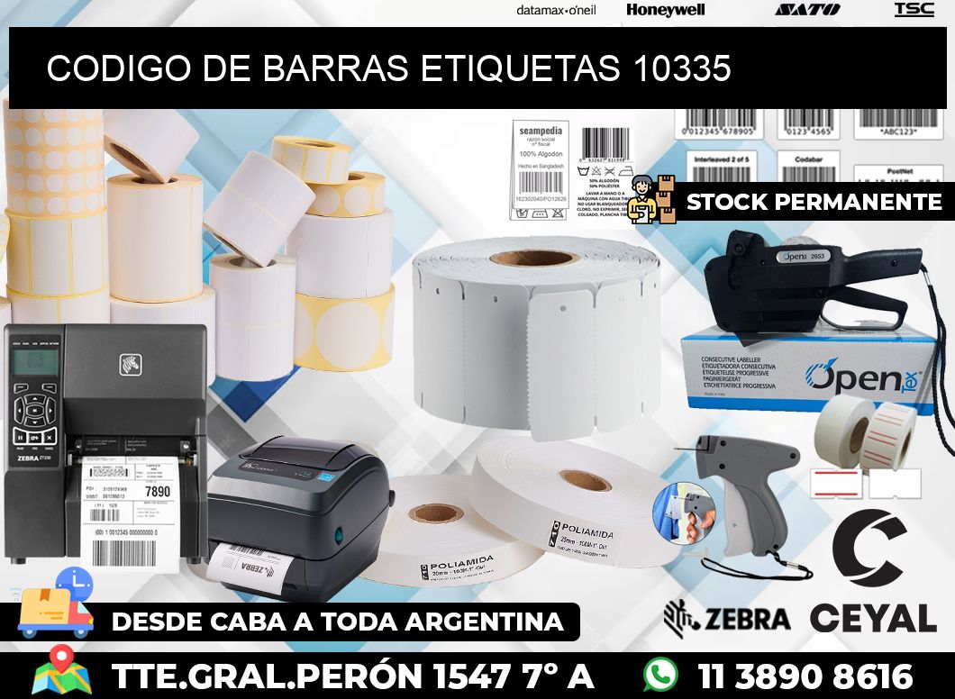 CODIGO DE BARRAS ETIQUETAS 10335