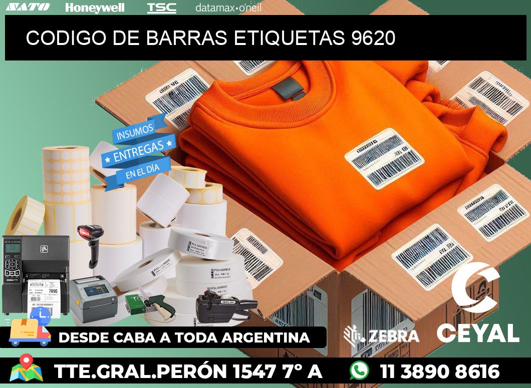 CODIGO DE BARRAS ETIQUETAS 9620