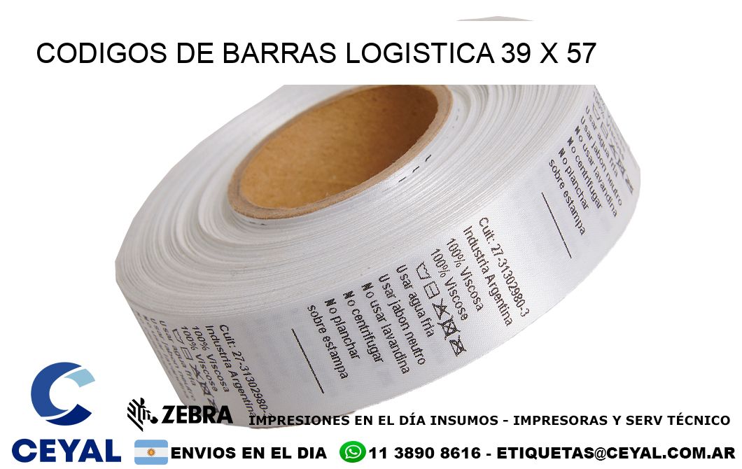 CODIGOS DE BARRAS LOGISTICA 39 x 57