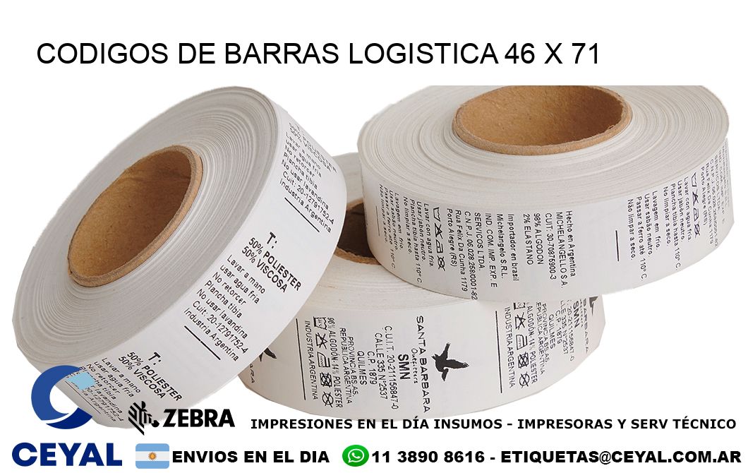 CODIGOS DE BARRAS LOGISTICA 46 x 71