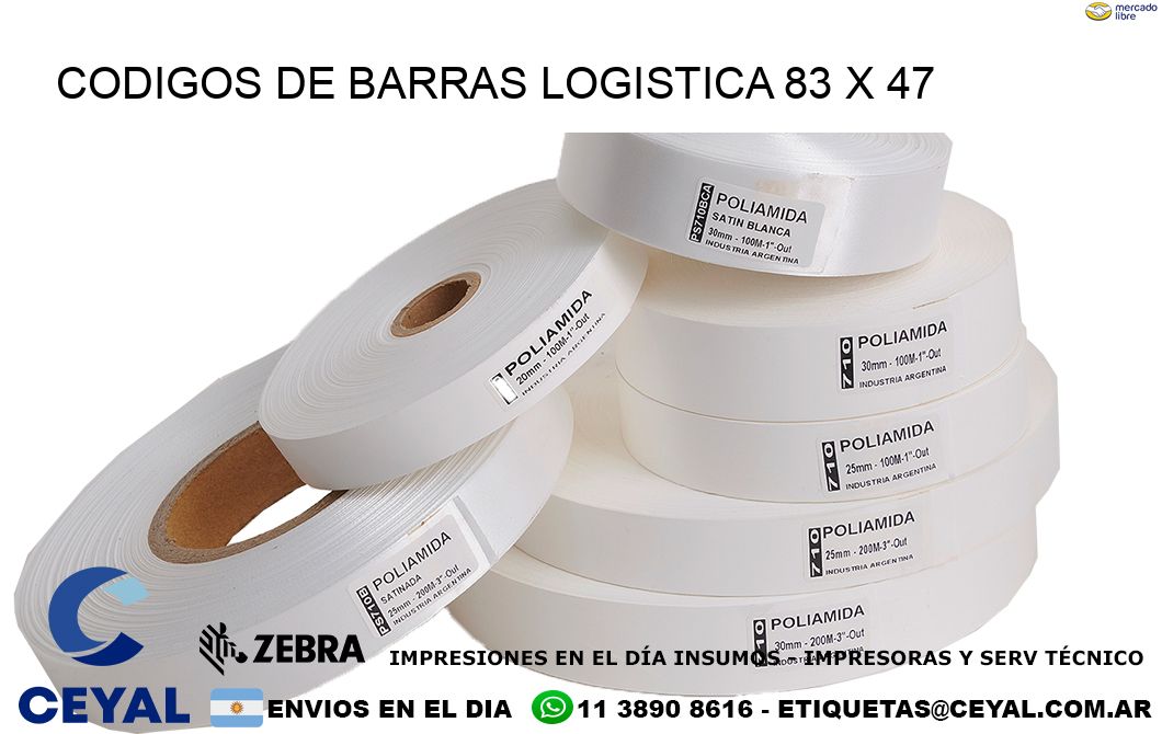 CODIGOS DE BARRAS LOGISTICA 83 x 47
