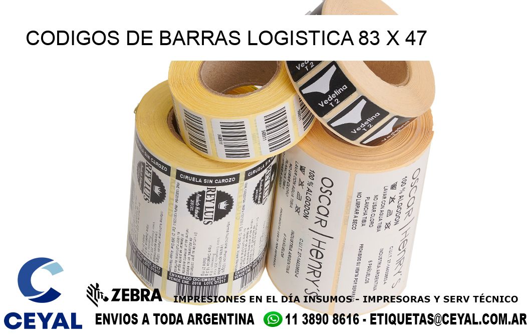 CODIGOS DE BARRAS LOGISTICA 83 x 47