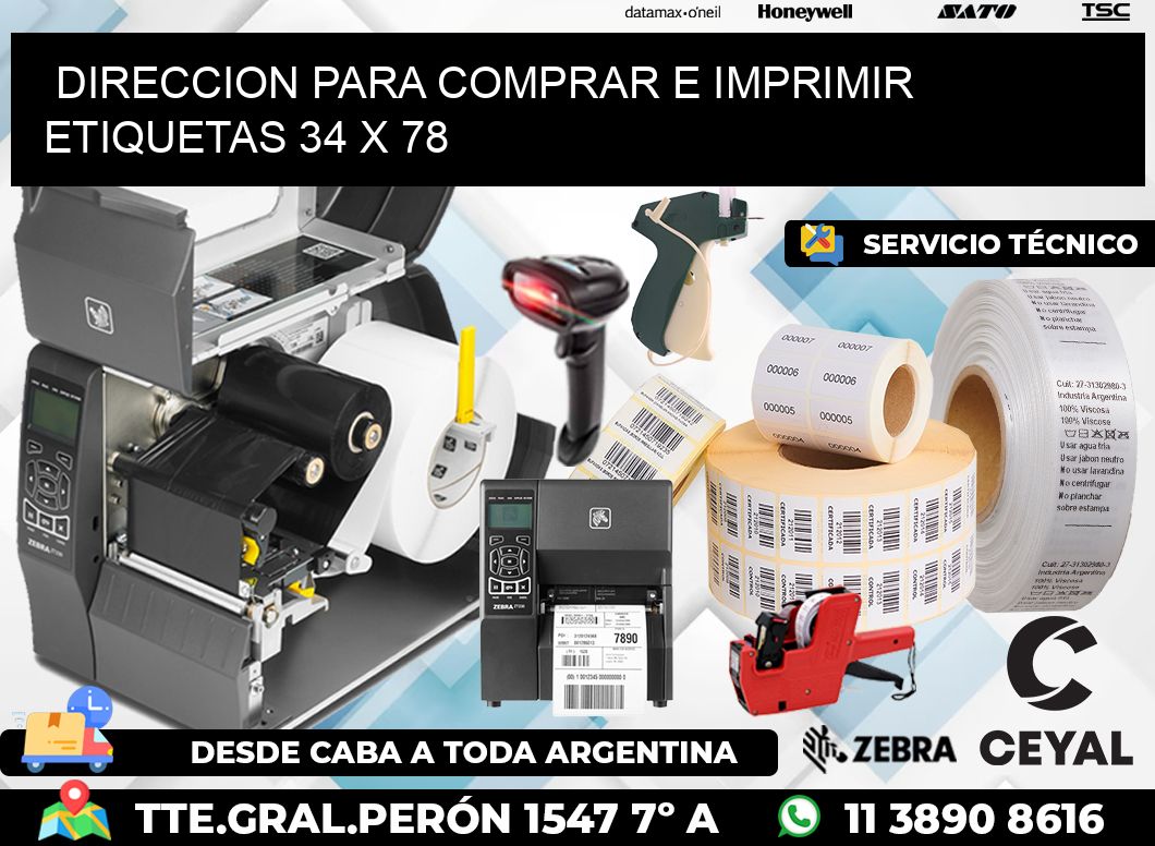 DIRECCION PARA COMPRAR E IMPRIMIR ETIQUETAS 34 x 78