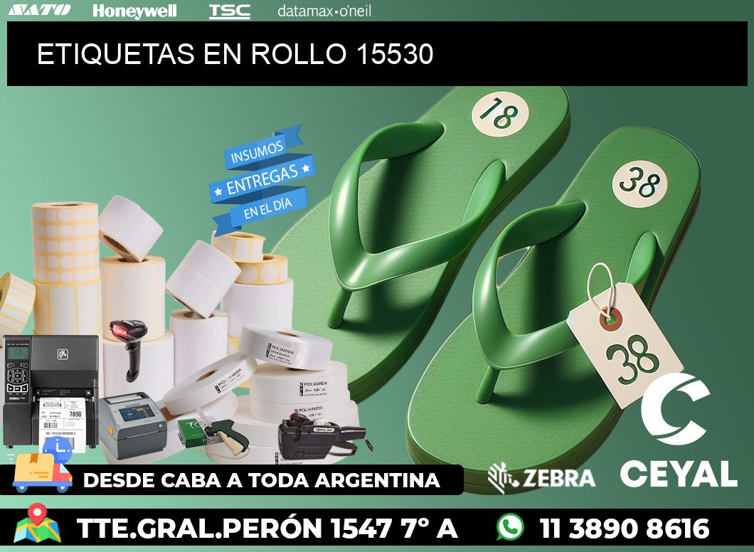 ETIQUETAS EN ROLLO 15530