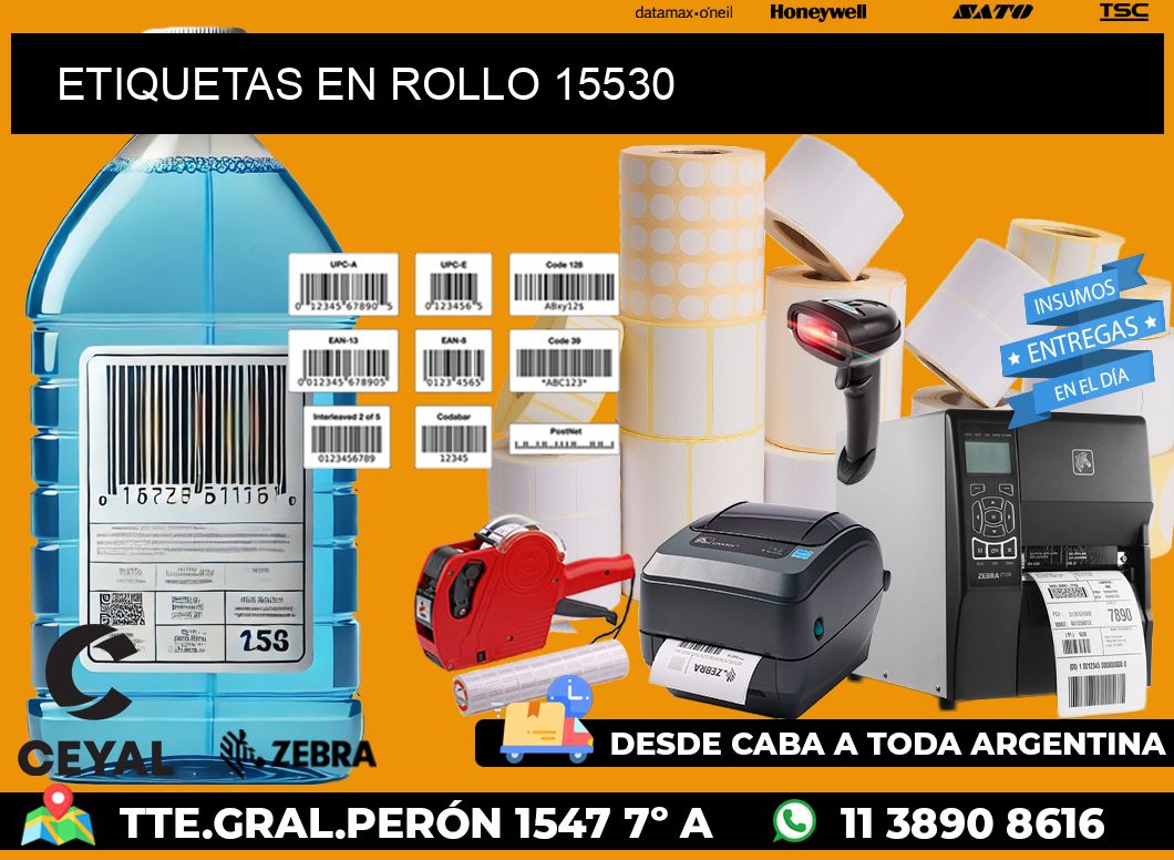 ETIQUETAS EN ROLLO 15530