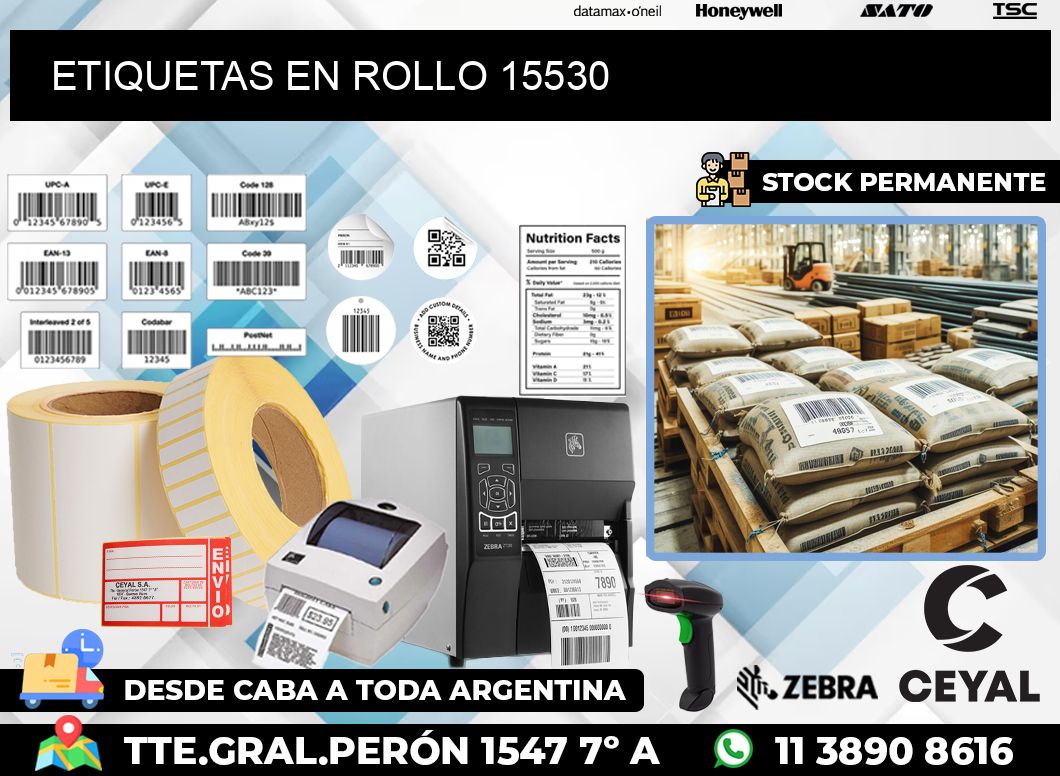 ETIQUETAS EN ROLLO 15530