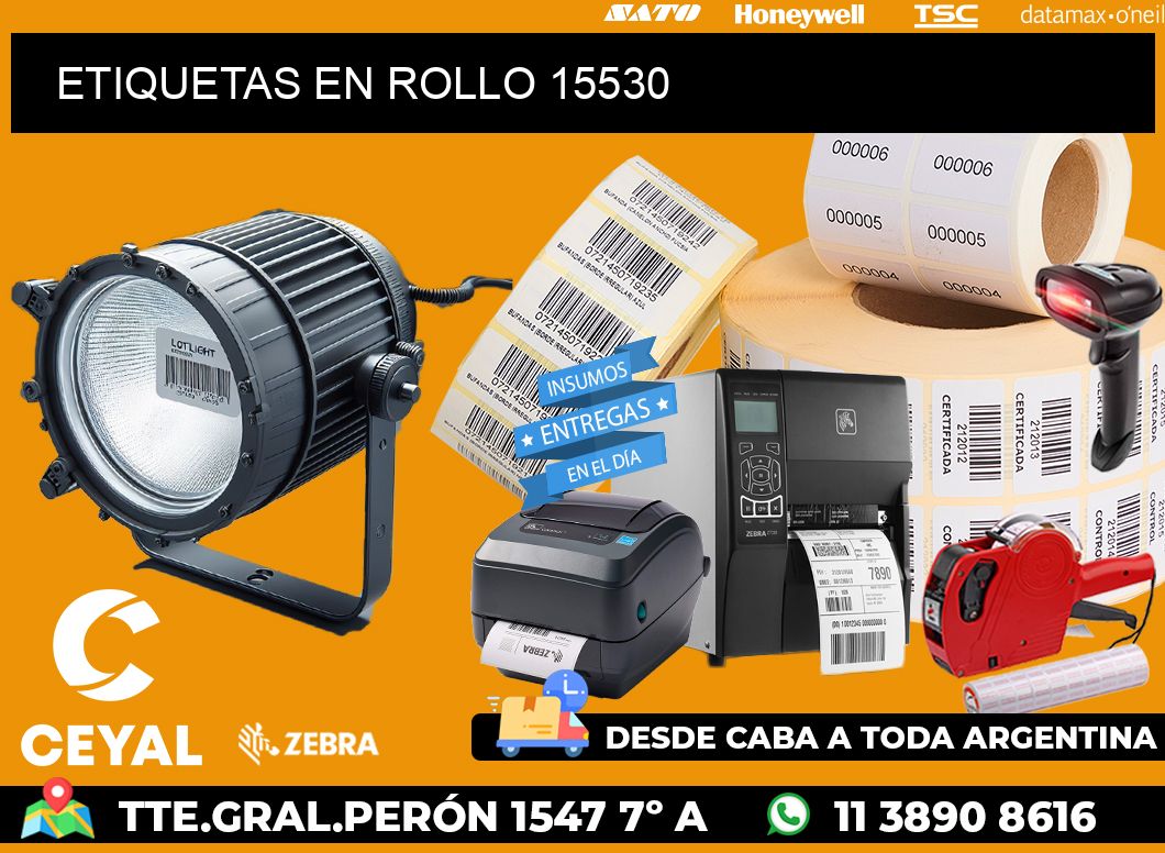 ETIQUETAS EN ROLLO 15530
