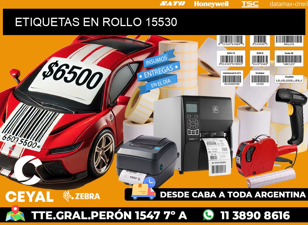 ETIQUETAS EN ROLLO 15530
