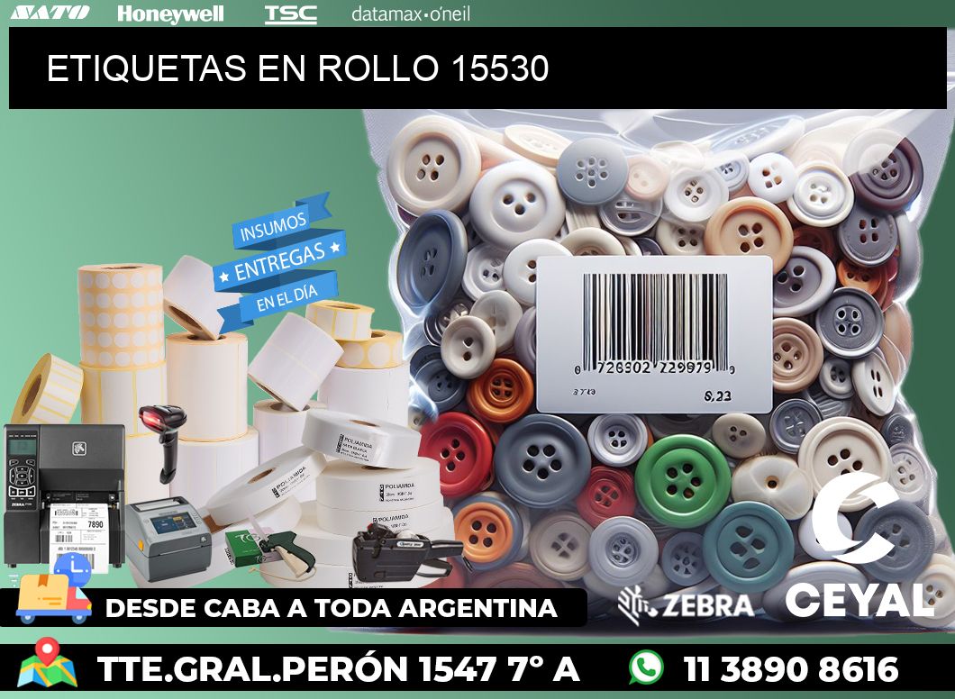 ETIQUETAS EN ROLLO 15530