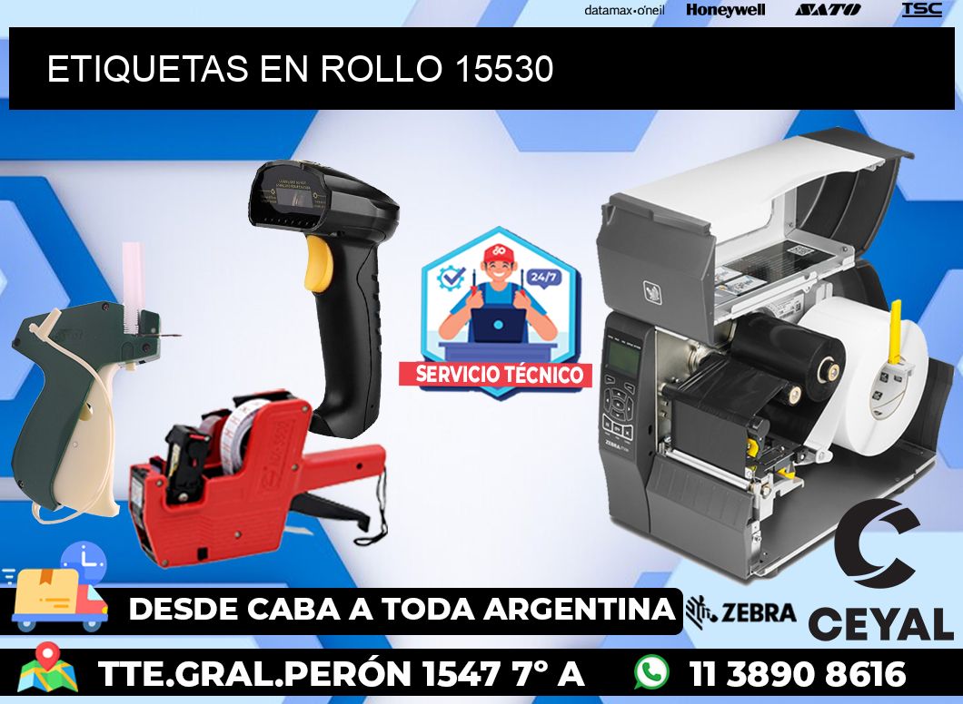 ETIQUETAS EN ROLLO 15530