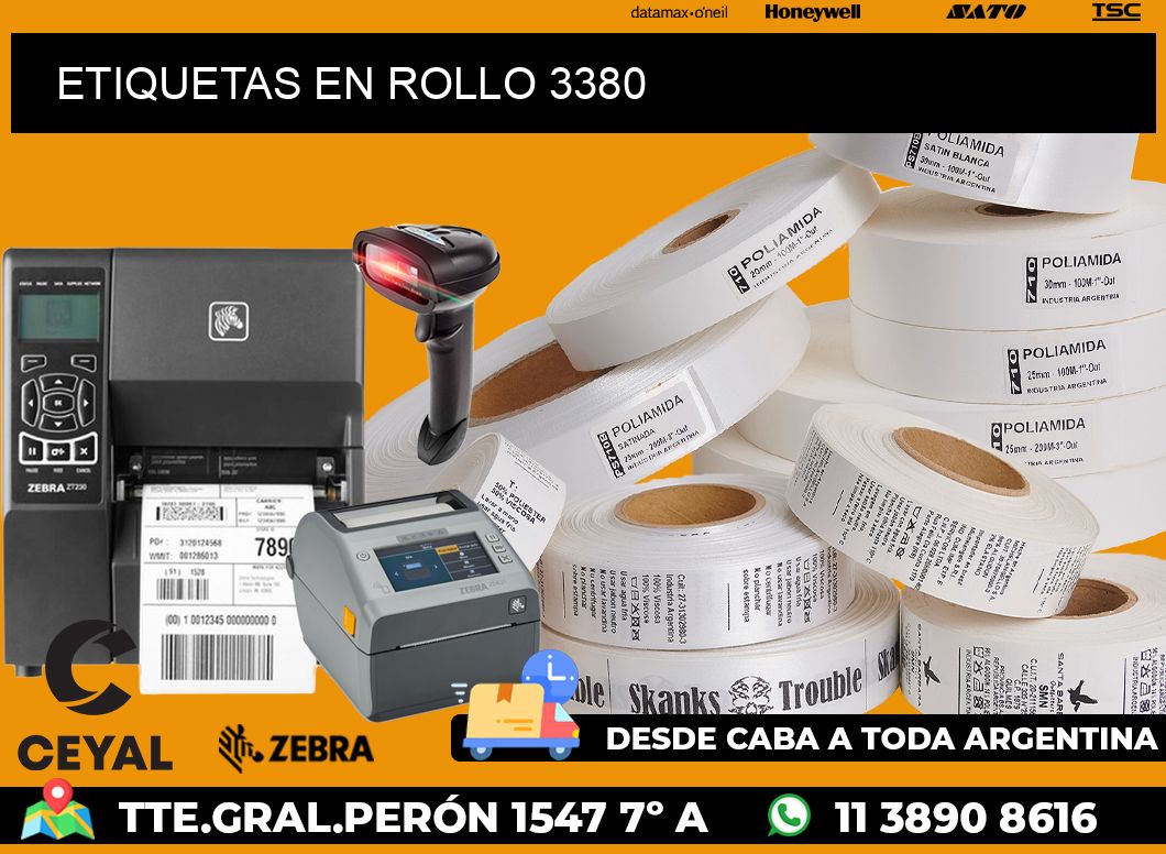 ETIQUETAS EN ROLLO 3380