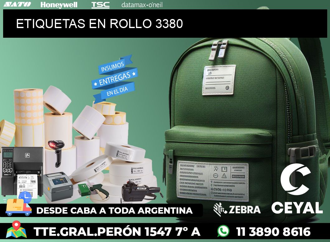 ETIQUETAS EN ROLLO 3380