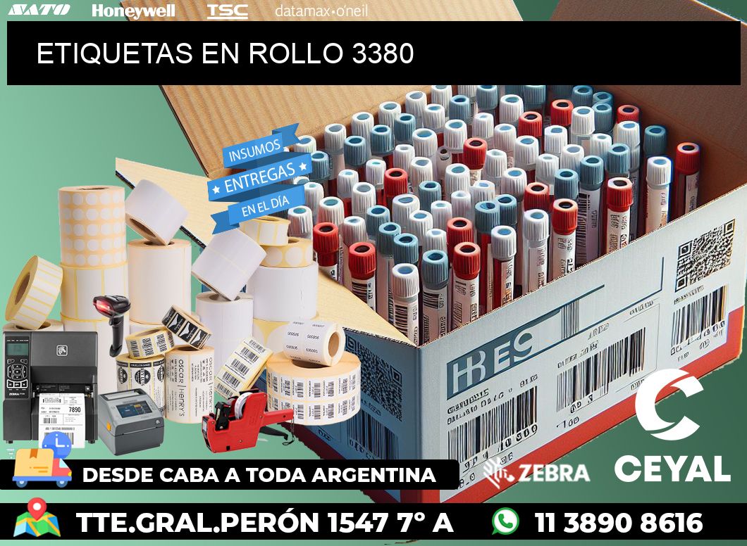 ETIQUETAS EN ROLLO 3380