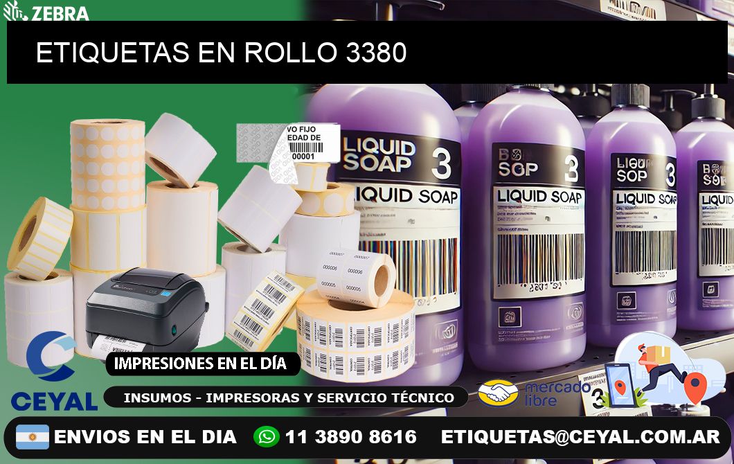 ETIQUETAS EN ROLLO 3380