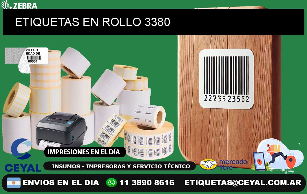 ETIQUETAS EN ROLLO 3380