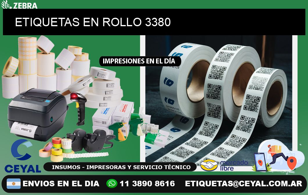 ETIQUETAS EN ROLLO 3380
