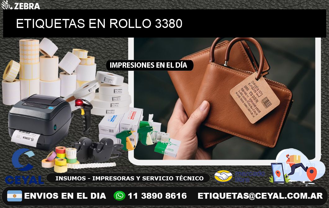 ETIQUETAS EN ROLLO 3380