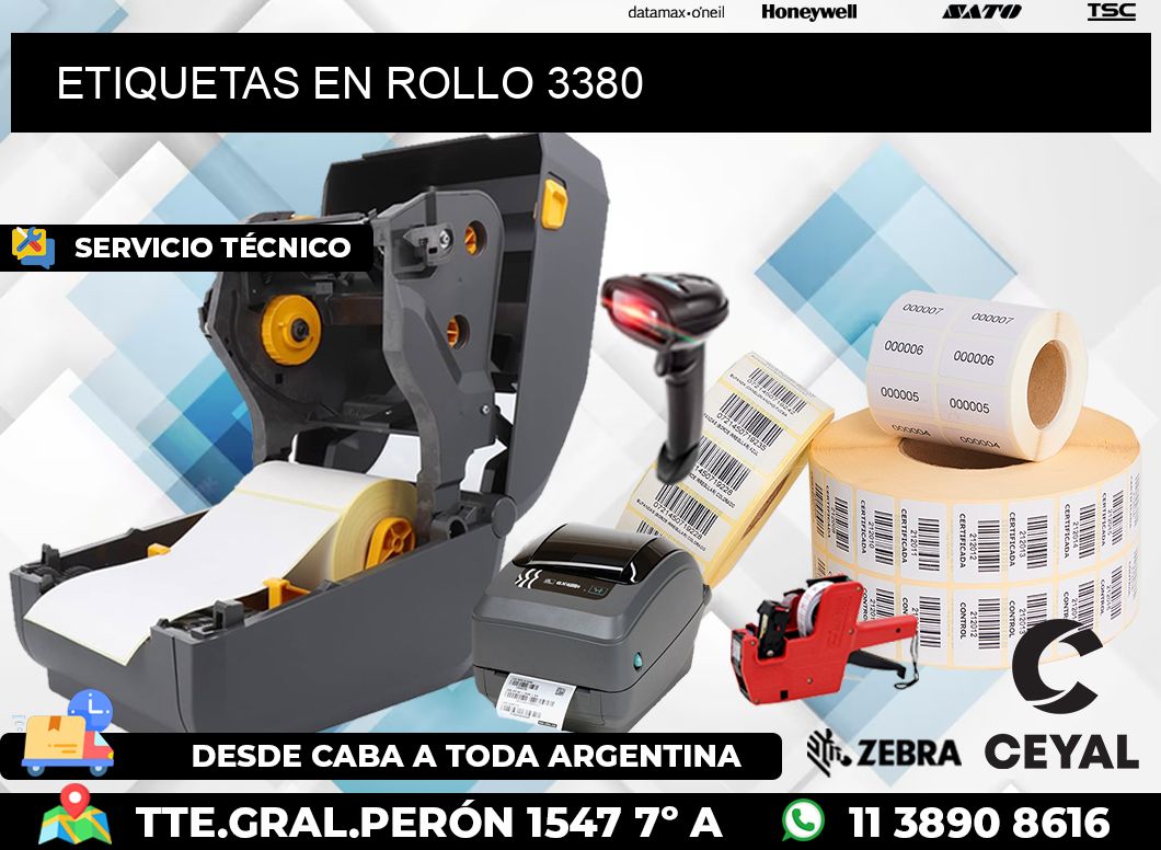 ETIQUETAS EN ROLLO 3380