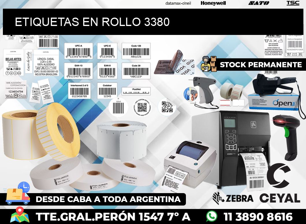 ETIQUETAS EN ROLLO 3380