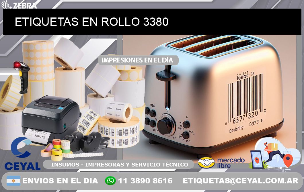 ETIQUETAS EN ROLLO 3380