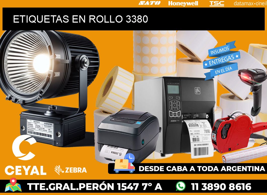 ETIQUETAS EN ROLLO 3380