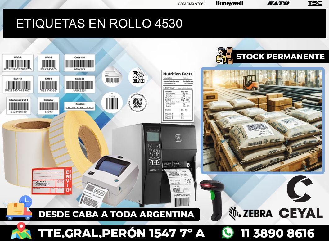 ETIQUETAS EN ROLLO 4530