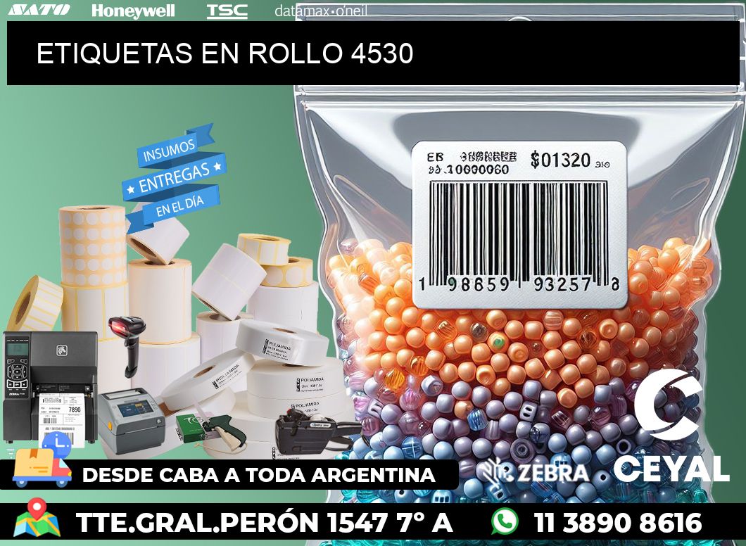 ETIQUETAS EN ROLLO 4530