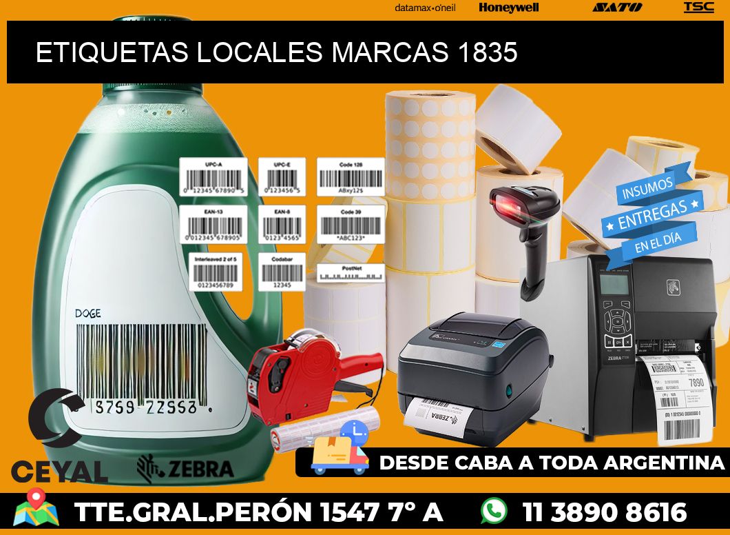 ETIQUETAS LOCALES MARCAS 1835