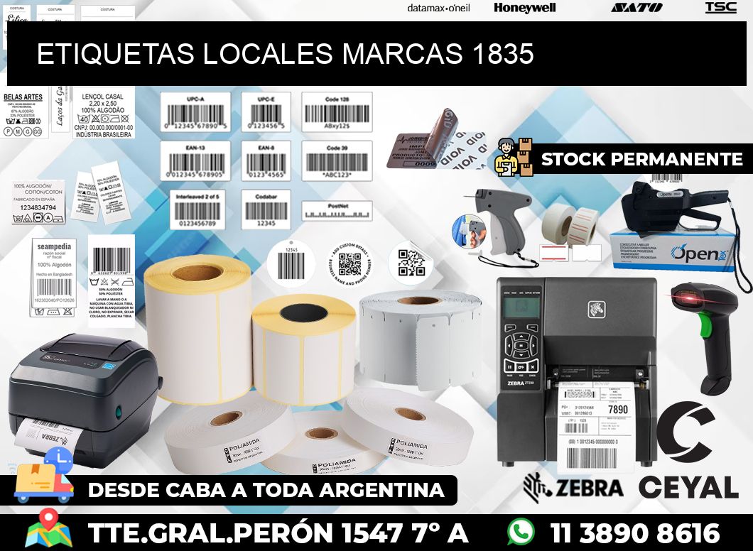 ETIQUETAS LOCALES MARCAS 1835
