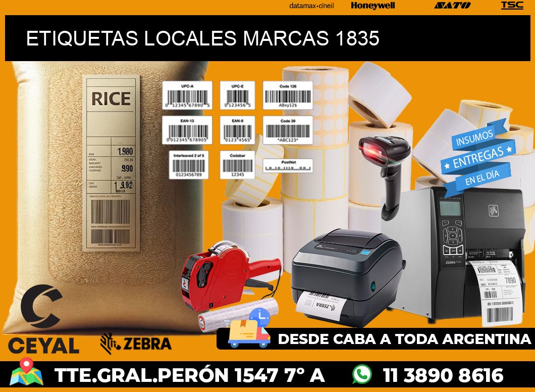 ETIQUETAS LOCALES MARCAS 1835