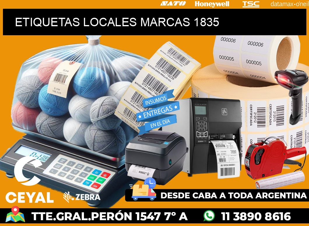 ETIQUETAS LOCALES MARCAS 1835